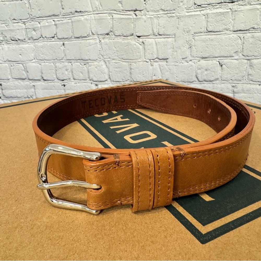 Tecovas Genuine Leather Belt with Silver Buckle